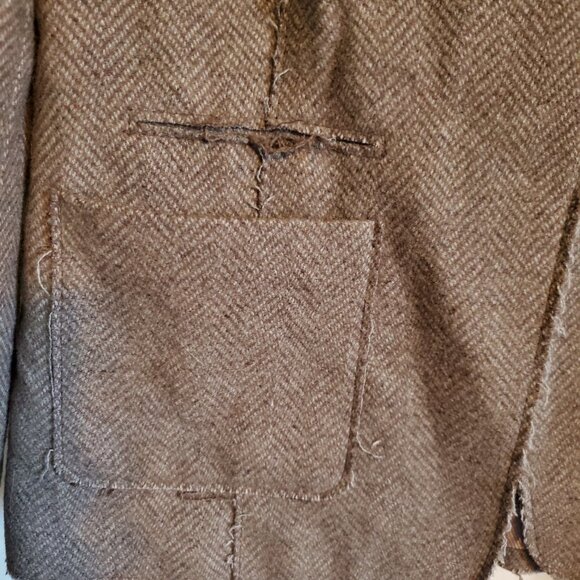 Banana Republic Tumblrcore 2010s Taupe Floral Trim Blazer Jacket Wool Blend - Picture 8 of 14